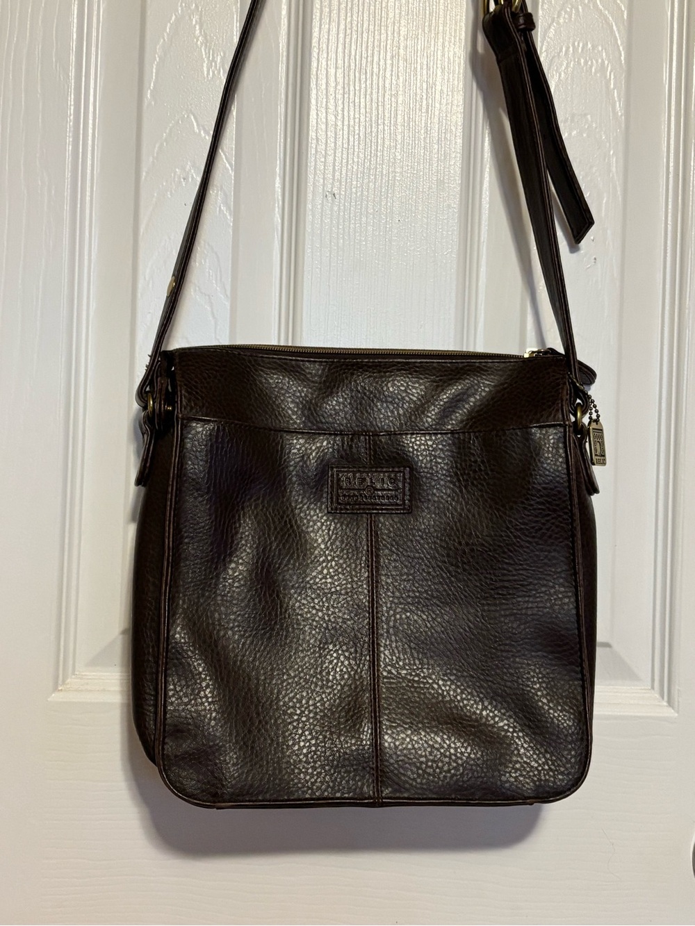 Relic Dark Brown Leather Crossbody Shoulder Bag